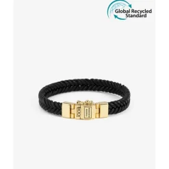 Buddha to Buddha Leder Armbänder | Premium Vergoldete Armbänder-Armband Barbara Leder Schwarz Vergoldet