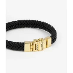 Buddha to Buddha Leder Armbänder | Premium Vergoldete Armbänder-Armband Barbara Leder Schwarz Vergoldet