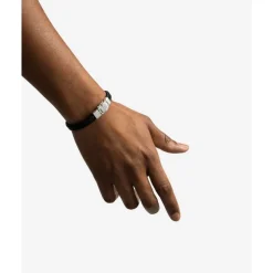 Buddha to Buddha Leder Armbänder | Silber Armbänder-Armband Barbara Leder Schwarz
