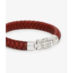 Buddha to Buddha Leder Armbänder | Engrave-Armband Ben Leder Rot