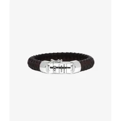 Buddha to Buddha Silber Armbänder-Armband Ben Leder Schwarz & Braun