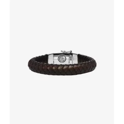 Buddha to Buddha Silber Armbänder-Armband Ben Leder Schwarz & Braun