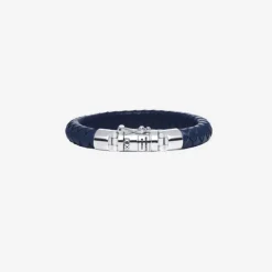 Buddha to Buddha Silber Armbänder-Armband Ben Small Leder Blau