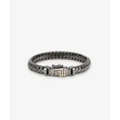 Buddha to Buddha Silber Armbänder | Black Rhodium Schmuck-Armband Ben XS Black Rhodium Shine Gold 14kt