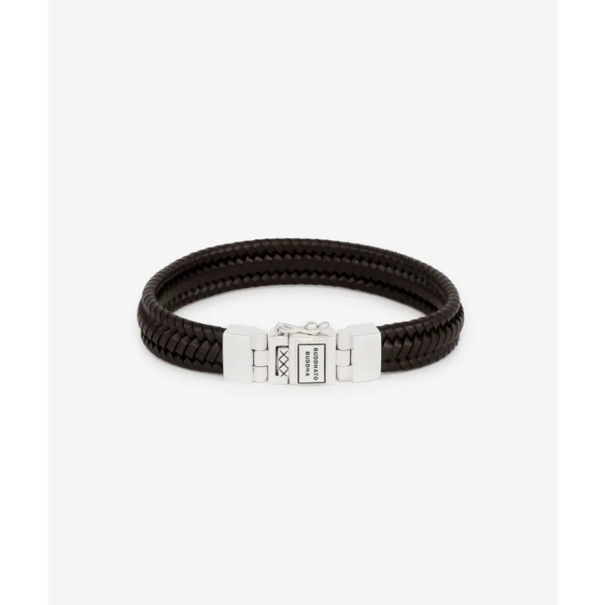 Buddha to Buddha Leder Armbänder | Silberschmuck-Armband Edwin Small Leder Braun