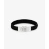 Buddha to Buddha Leder Armbänder | Silberschmuck-Armband Edwin Small Leder Schwarz
