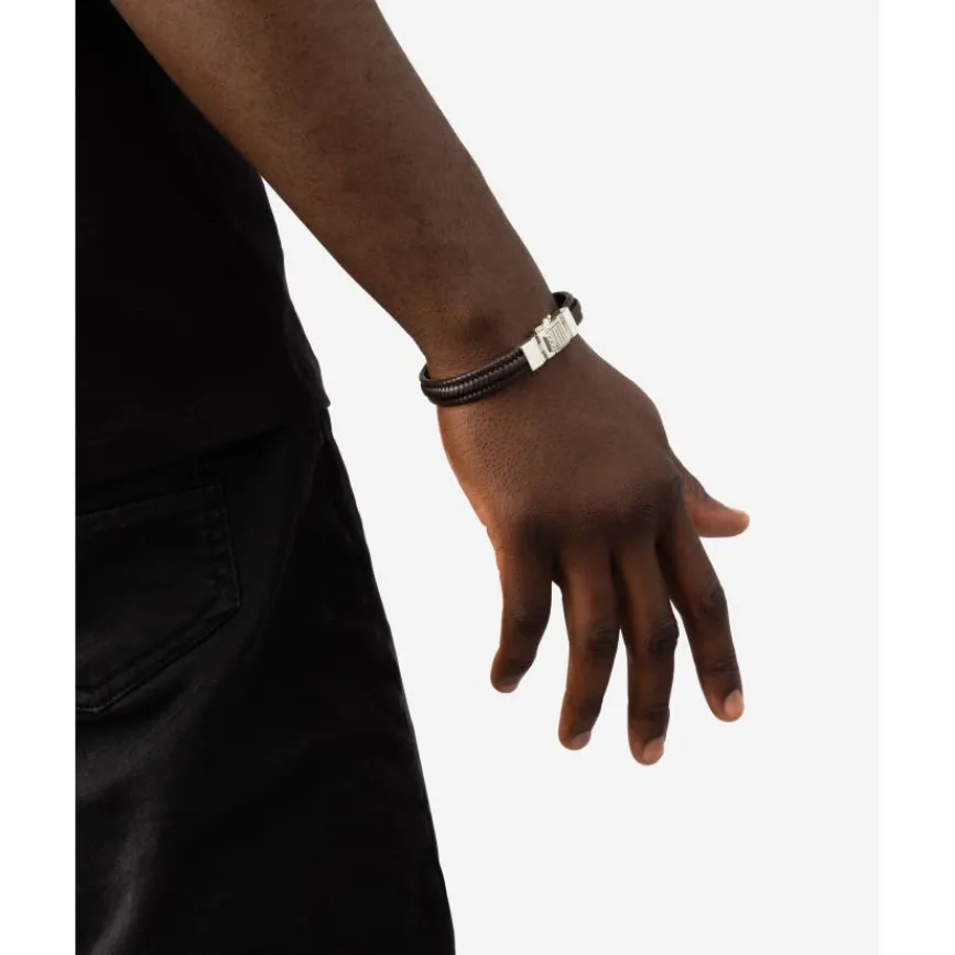 Buddha to Buddha Leder Armbänder | Silberschmuck-Armband Edwin Small Leder Braun