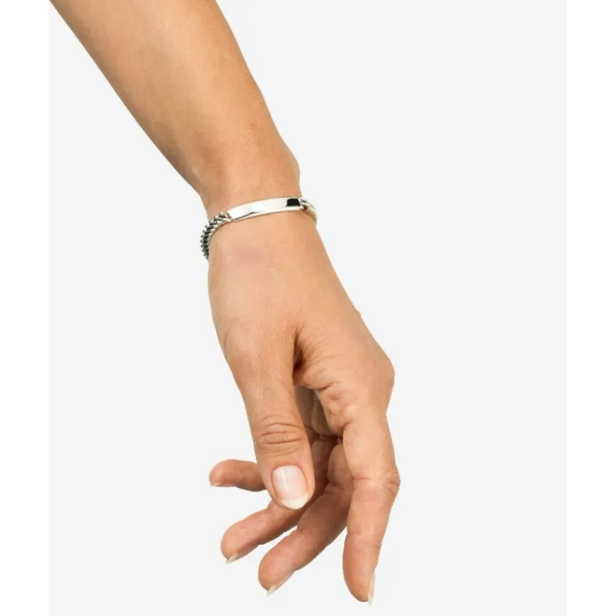 Buddha to Buddha Silber Armbänder | Engrave-Armband Essential Bar Silber