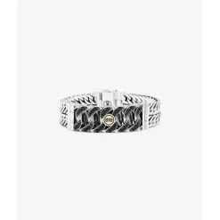 Buddha to Buddha Silber Armbänder | Limited Editions-Armband Esther Doppelt XS Limited Schwarz Spinel Silber Gold 14kt