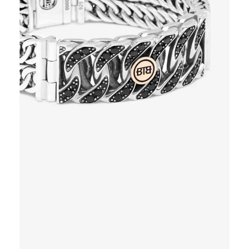 Buddha to Buddha Silber Armbänder | Limited Editions-Armband Esther Doppelt XS Limited Schwarz Spinel Silber Gold 14kt