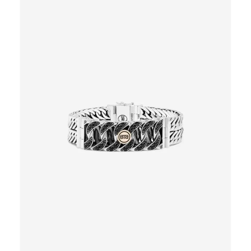 Buddha to Buddha Silber Armbänder | Limited Editions-Armband Esther Doppelt XS Limited Schwarz Spinel Silber Gold 14kt