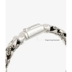 Buddha to Buddha Silber Armbänder | Engrave-Armband George Texture Silber