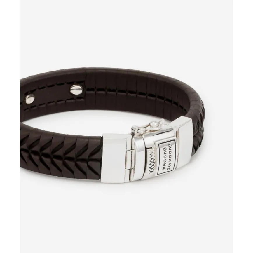 Buddha to Buddha Leder Armbänder | Engrave-Armband Komang Leder Braun