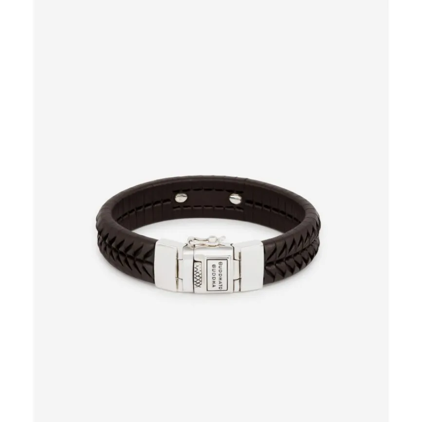 Buddha to Buddha Leder Armbänder | Engrave-Armband Komang Leder Braun