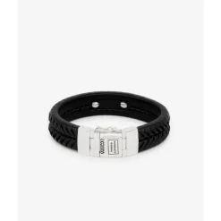 Buddha to Buddha Gravierbarer Armbänder | Leder Armbänder-Armband Komang Leder Schwarz