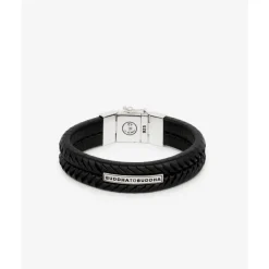 Buddha to Buddha Gravierbarer Armbänder | Leder Armbänder-Armband Komang Leder Schwarz