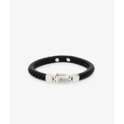 Buddha to Buddha Leder Armbänder | Engrave-Armband Komang Small Leder Schwarz