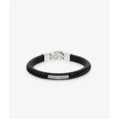 Buddha to Buddha Leder Armbänder | Engrave-Armband Komang Small Leder Schwarz
