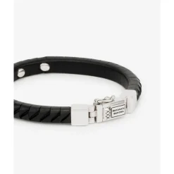 Buddha to Buddha Leder Armbänder | Engrave-Armband Komang Small Leder Schwarz