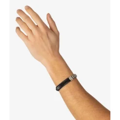 Buddha to Buddha Leder Armbänder | Lederschmuck-Armband Lars Mix Silber/Leder Schwarz