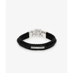 Buddha to Buddha Leder Armbänder | Silberschmuck-Armband Nurul Small Leder Schwarz