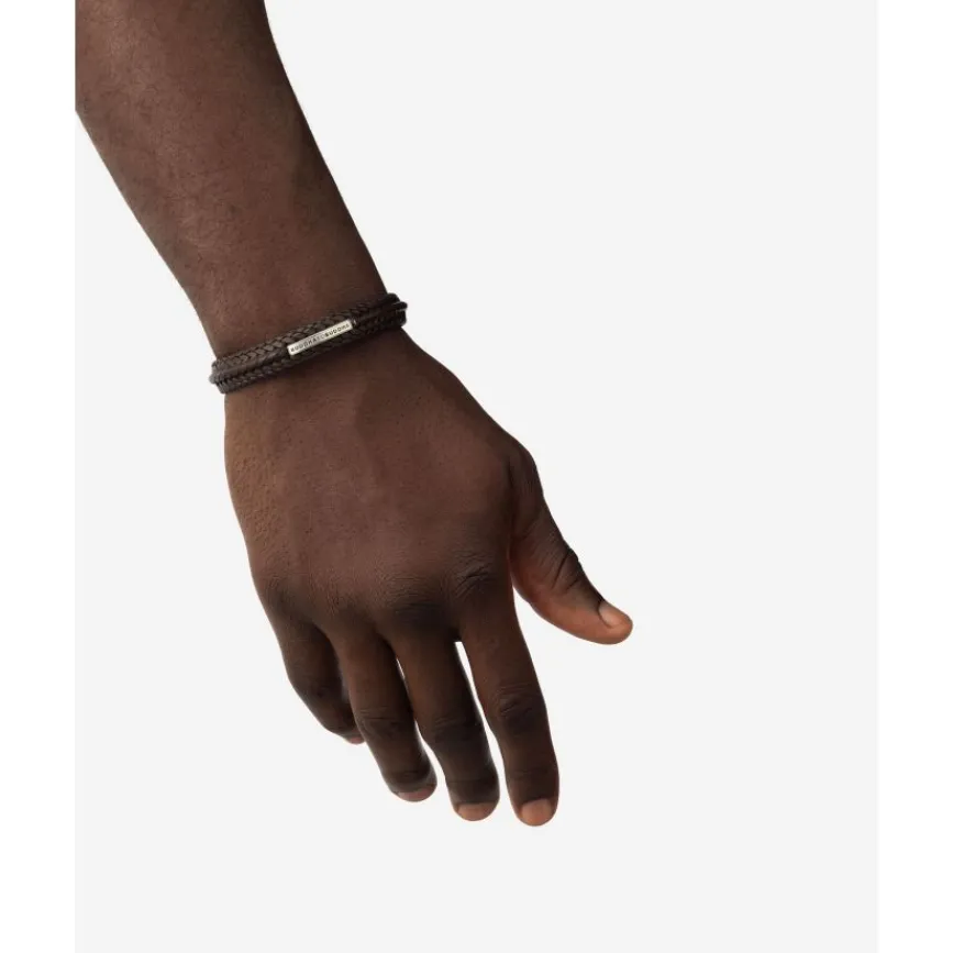 Buddha to Buddha Leder Armbänder | Silberschmuck-Armband Nurul Small Leder Braun