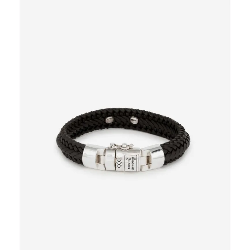 Buddha to Buddha Leder Armbänder | Silberschmuck-Armband Nurul Small Leder Braun