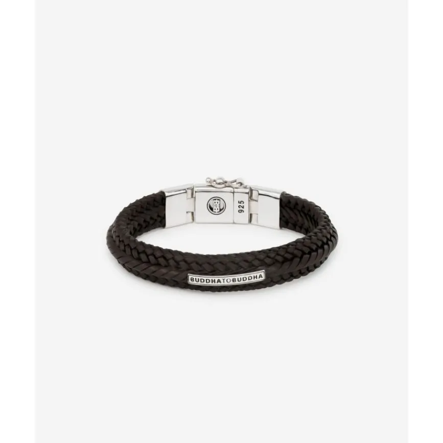 Buddha to Buddha Leder Armbänder | Silberschmuck-Armband Nurul Small Leder Braun