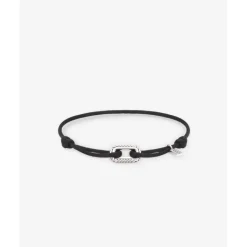 Buddha to Buddha Kordel Armbänder | Kordelschmuck-Barbara Cord-Armband Silber Schwarz