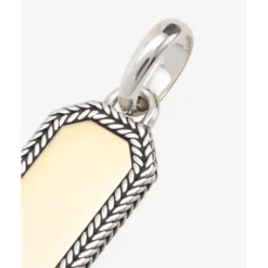Buddha to Buddha Anhänger | Engrave-Barbara Octagon Tag Anhänger Zweifarbig