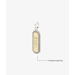 Buddha to Buddha Anhänger | Engrave-Barbara Octagon Tag Anhänger Zweifarbig