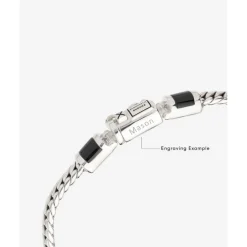 Buddha to Buddha Edelstein Armbänder | Engrave-Ben Mini (Edel-)Stein Armband Silber Onyx