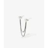 Buddha to Buddha Silber Ohrringe | Silberschmuck-Doppelherz Studs Single Piece Silber