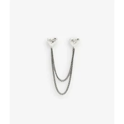 Buddha to Buddha Silber Ohrringe | Silberschmuck-Doppelherz Studs Single Piece Silber