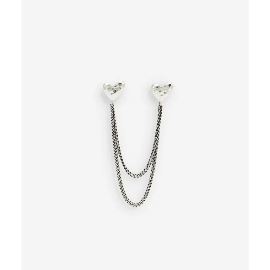 Buddha to Buddha Silber Ohrringe | Silberschmuck-Doppelherz Studs Single Piece Silber