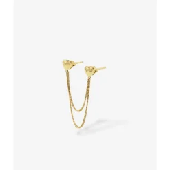 Buddha to Buddha Vergoldete Ohrringe | Premium Gold Plated Jewelry-Doppelherz Studs Single Piece Vergoldet