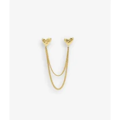 Buddha to Buddha Vergoldete Ohrringe | Premium Gold Plated Jewelry-Doppelherz Studs Single Piece Vergoldet