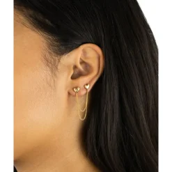 Buddha to Buddha Vergoldete Ohrringe | Premium Gold Plated Jewelry-Doppelherz Studs Single Piece Vergoldet