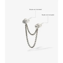 Buddha to Buddha Accessoires | Silber Ohrringe-Doppelter Earring Connector Silber