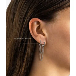 Buddha to Buddha Accessoires | Silber Ohrringe-Doppelter Earring Connector Silber
