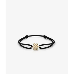 Buddha to Buddha Kordel Armbänder | Golden Armbänder-Endless Knot Cord Armband Gold 14kt Schwarz