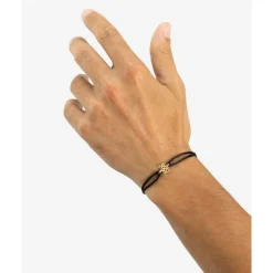 Buddha to Buddha Kordel Armbänder | Golden Armbänder-Endless Knot Cord Armband Gold 14kt Schwarz