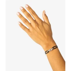 Buddha to Buddha Kordel Armbänder | Kordelschmuck-Katja Cord-Armband Silber Schwarz