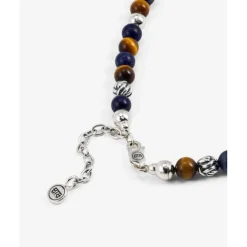 Buddha to Buddha Silberketten | Beads Jewelry-Kette Spirit Bead Mini Mix Sodalith Tigerauge Silber 43-45 cm