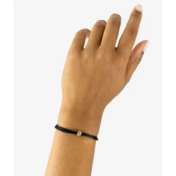 Buddha to Buddha Kordel Armbänder | Golden Armbänder-Nathalie Bead Cord Armband Gold 14kt Schwarz