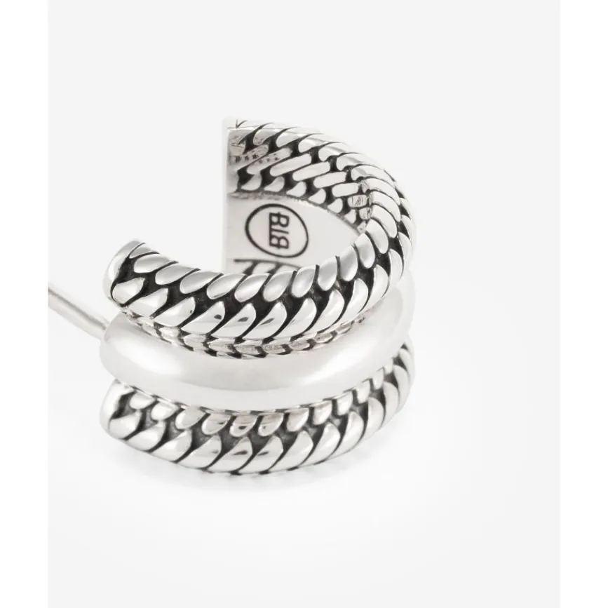 Buddha to Buddha Silber Ohrringe | Silberschmuck-Ohrring Ben Triple Silber Single Piece