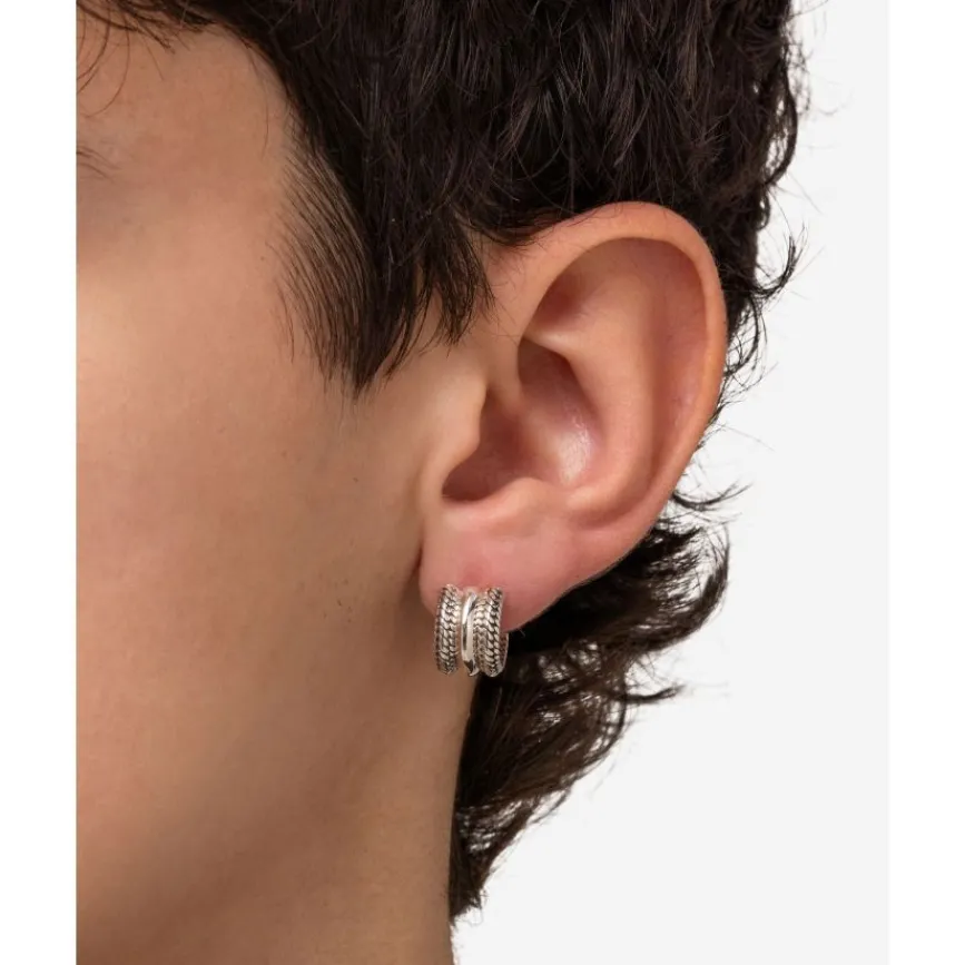 Buddha to Buddha Silber Ohrringe | Silberschmuck-Ohrring Ben Triple Silber Single Piece