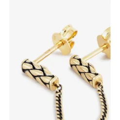 Buddha to Buddha Gold Ohrringe | Goldschmuck-Ohrring George Double 14kt Gold Einzelstück