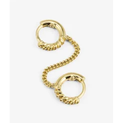 Buddha to Buddha Vergoldete Ohrringe | Premium Gold Plated Jewelry-Ohrringe Nathalie Double Linked Vergoldet Single Piece