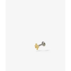 Buddha to Buddha Goldketten | Gold Ohrringe-Ohrstecker Endless Knot Flatback 14kt Single Piece